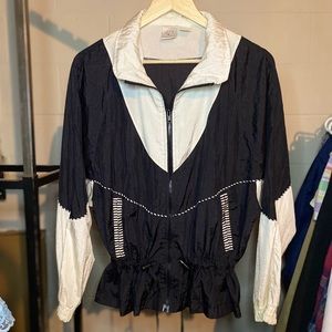 M.J. Carroll Vintage Black & White Windbreaker Jacket